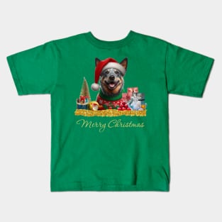 Merry Christmas Australian Cattle Dog Kids T-Shirt